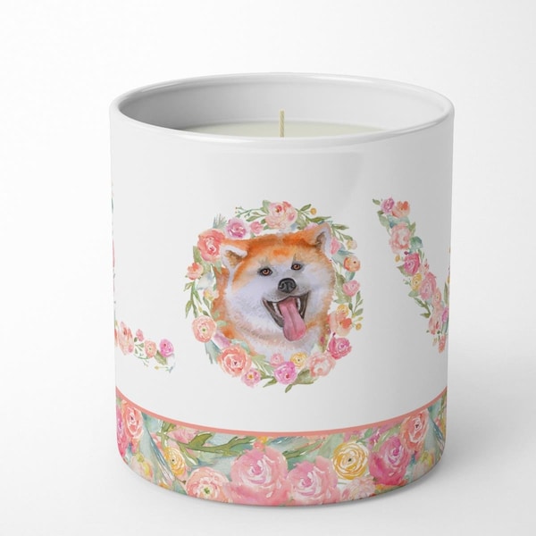 Carolines Treasures 3.75 x 3.25 in. Unisex Akita Love 10 oz Decorative Soy Candle WDK4530CDL - main